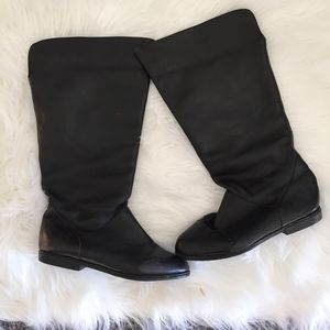 Venezia Black Leather Tall Riding Boots